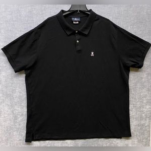 Psycho Bunny Polo T-Shirt Mens 4XL Black Short Sleeve